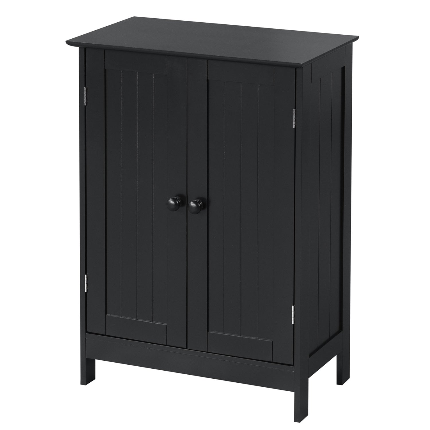 2-Door Freee-Standing Bathroom Cabinet with Shelf-Black