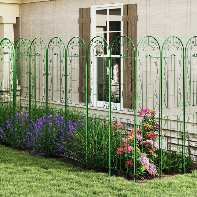 2 Pack 86.5 x 20 Inches Metal Garden Trellis for Climbing Plants-Green