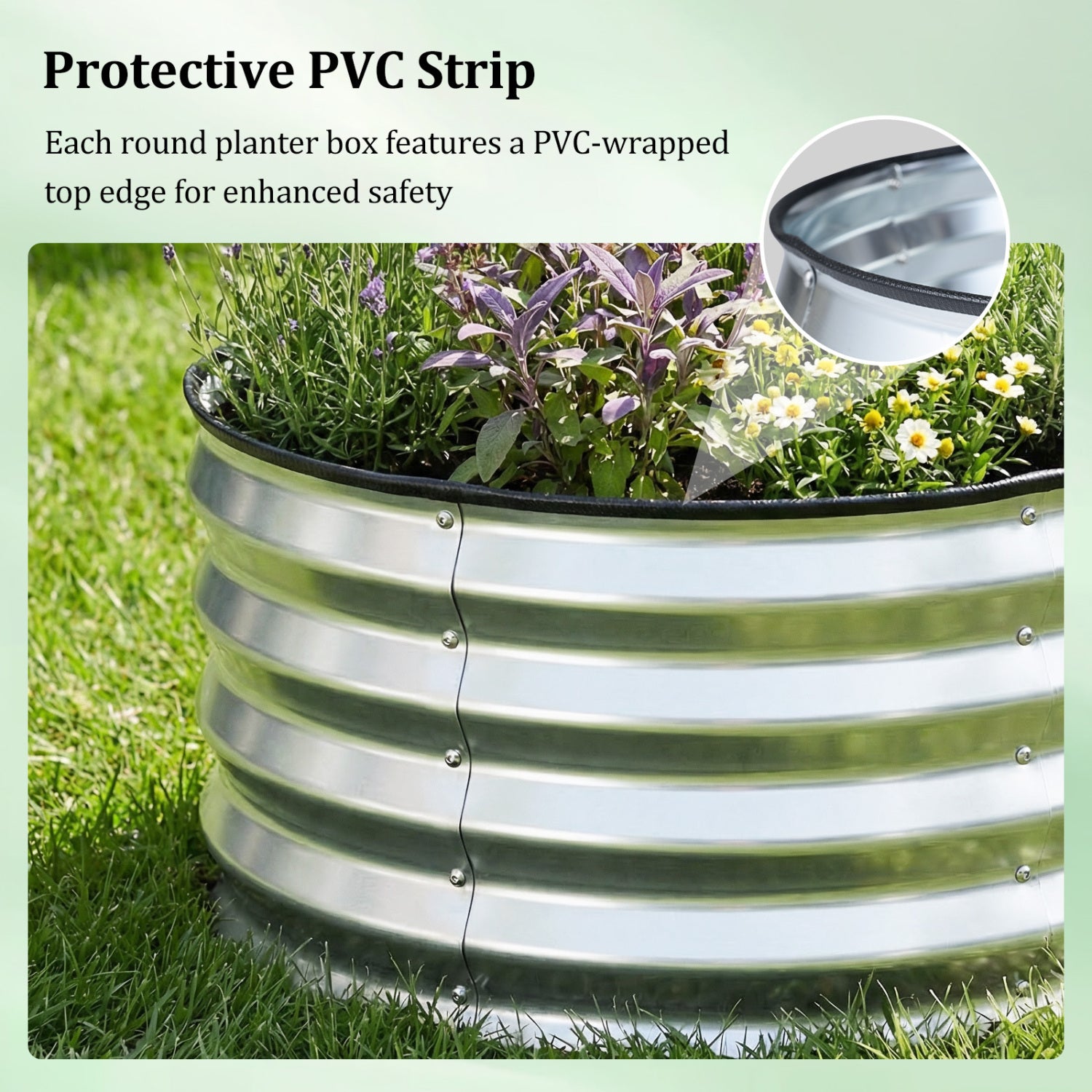 Lot de 2 kits de potager surélevé galvanisé avec base ouverte - Argent