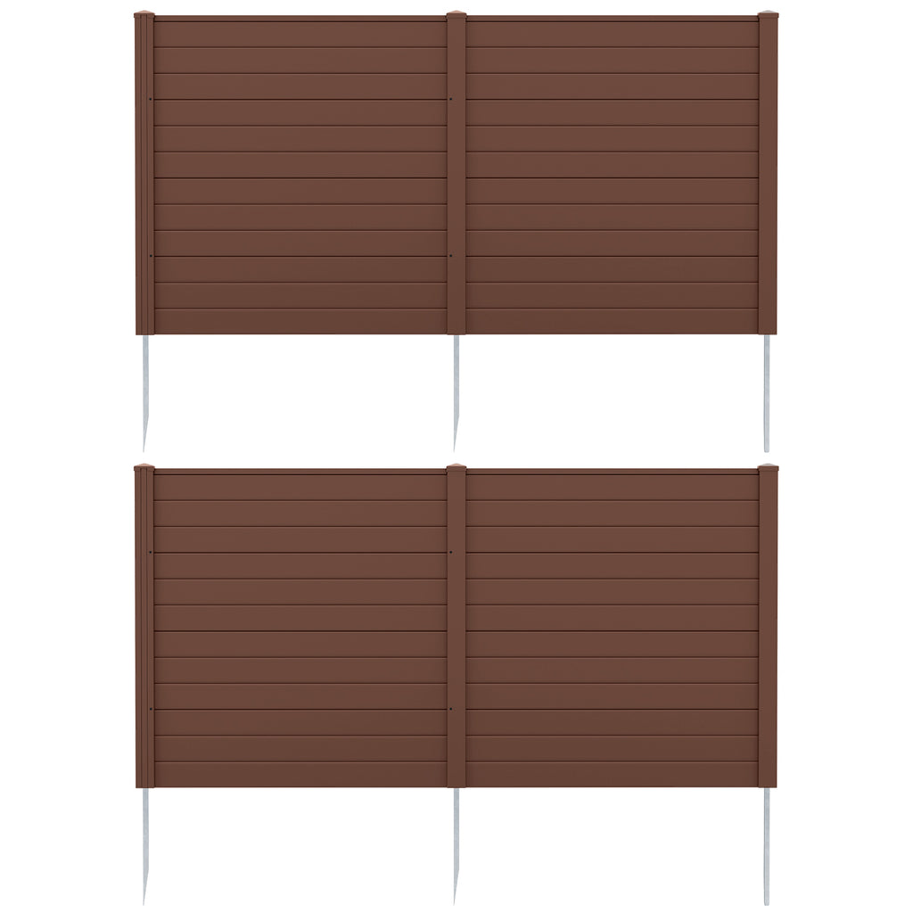 2 Panels 48 x 48 Inch Air Conditioner Trash Can Pool Equipment Enclosure-Brown