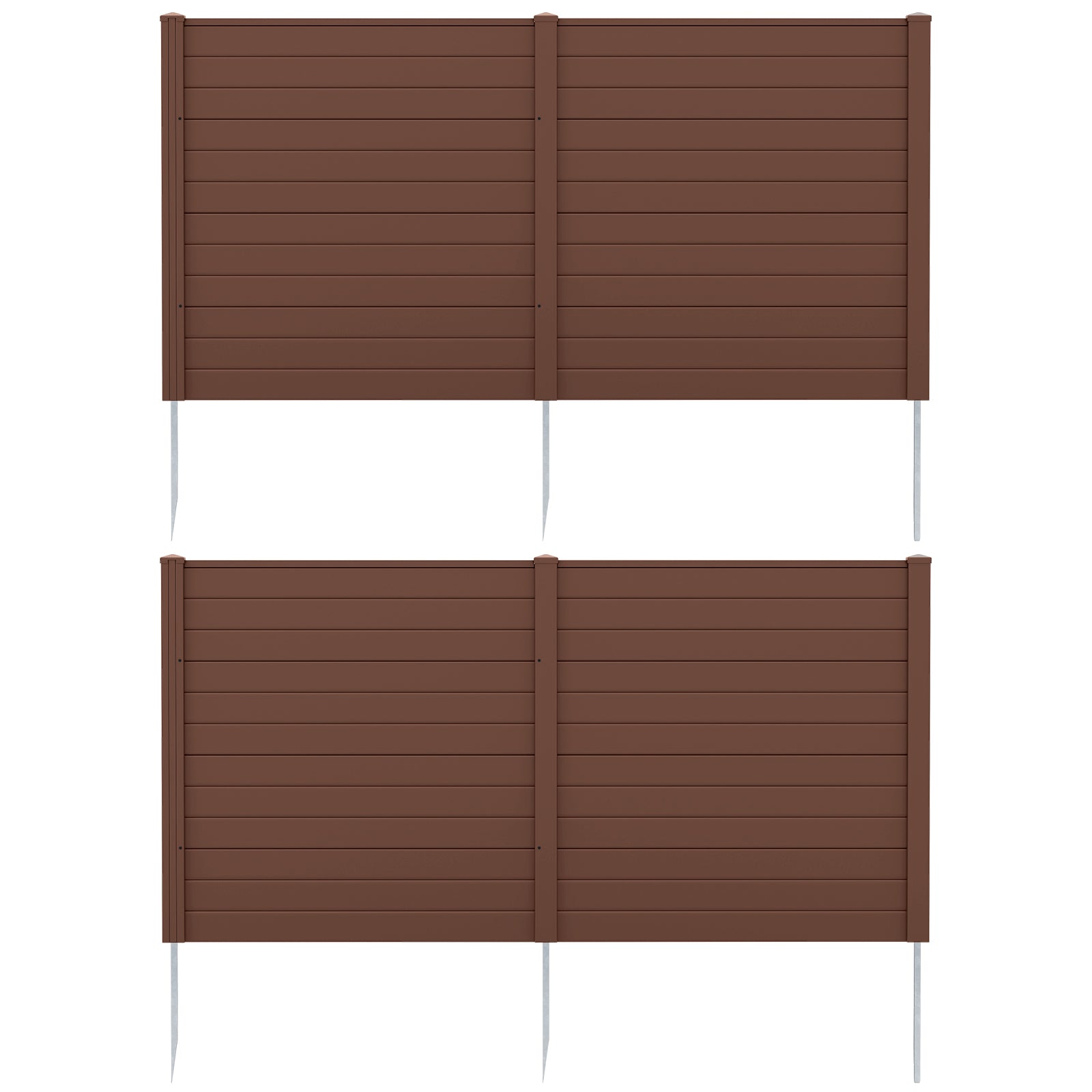 2 Panels 48 x 48 Inch Air Conditioner Trash Can Pool Equipment Enclosure-Brown