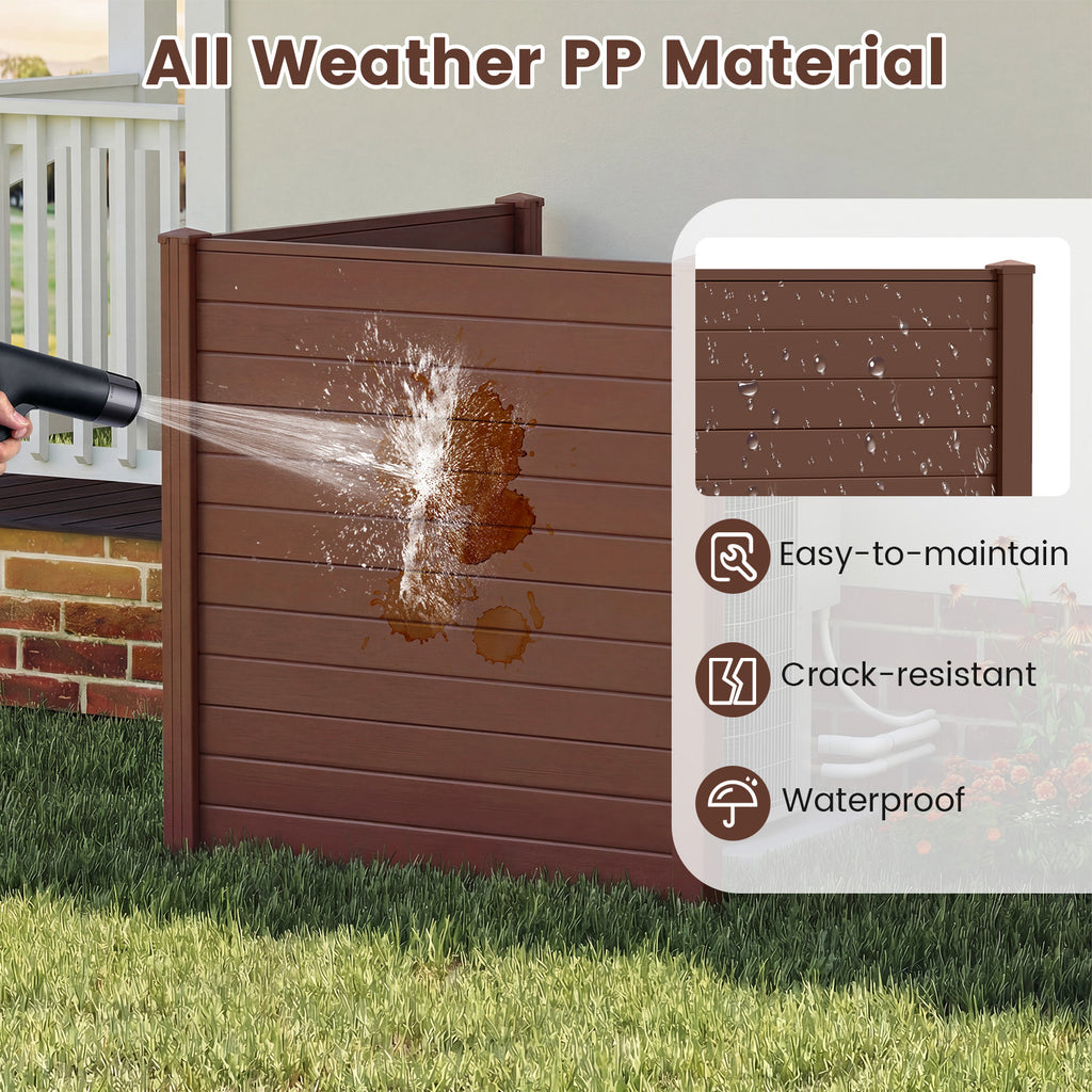 2 Panels 48 x 48 Inch Air Conditioner Trash Can Pool Equipment Enclosure-Brown