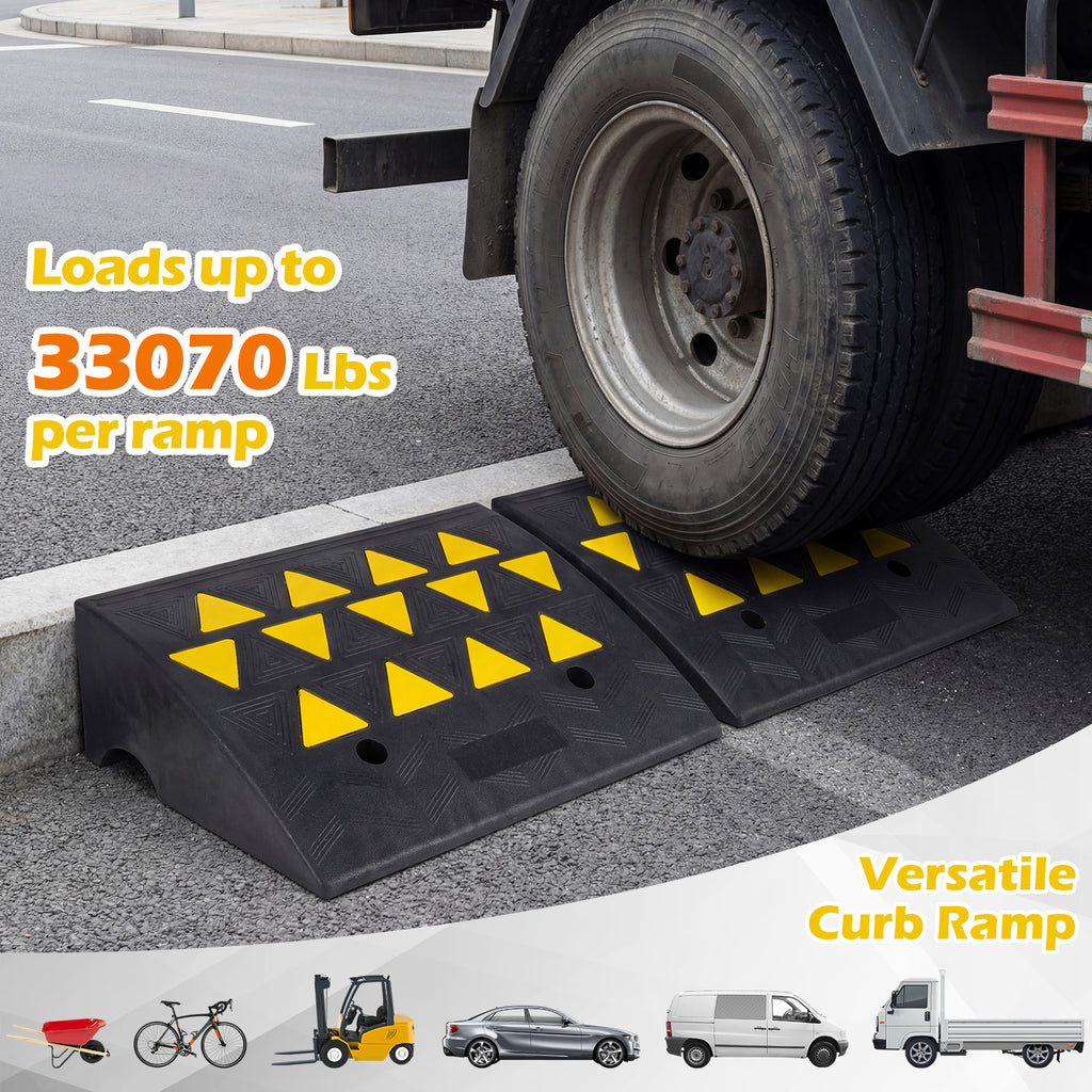 2 rampes de seuil d'allée de 12,7/15,24 cm de haut pour camions moyens-M