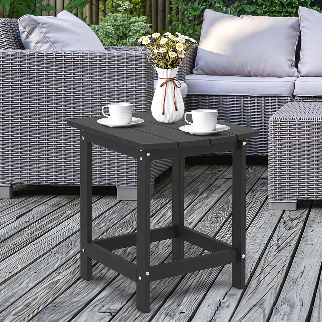 2-Pieces18 Inches Adirondack Outdoor Side Table for Patio and Garden-Black