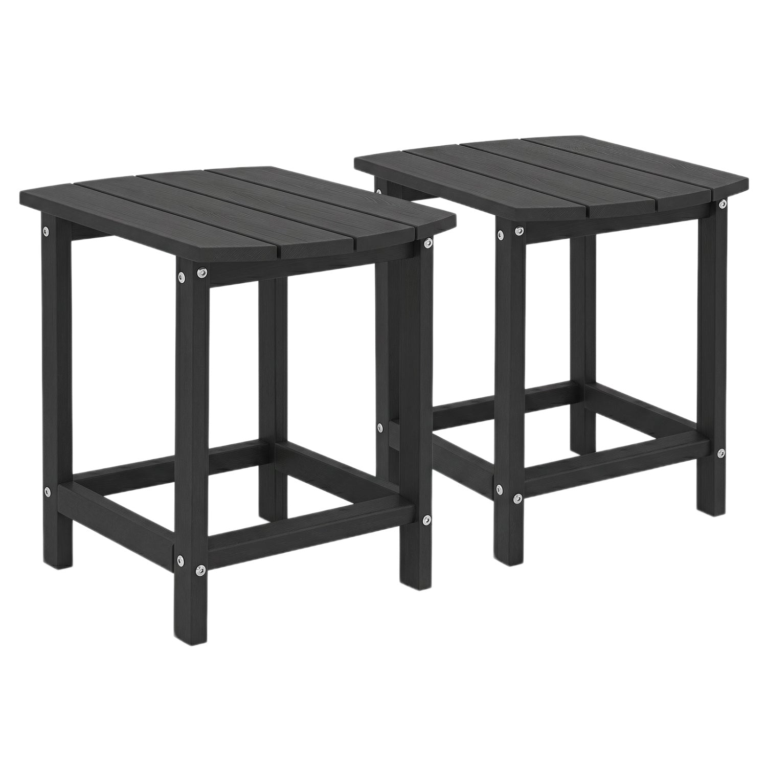 2-Pieces18 Inches Adirondack Outdoor Side Table for Patio and Garden-Black
