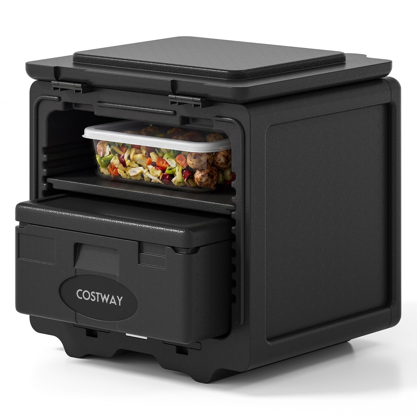 2 Tier Insulated Food Pan Carrier Food Warmer with Removable Tray and Box