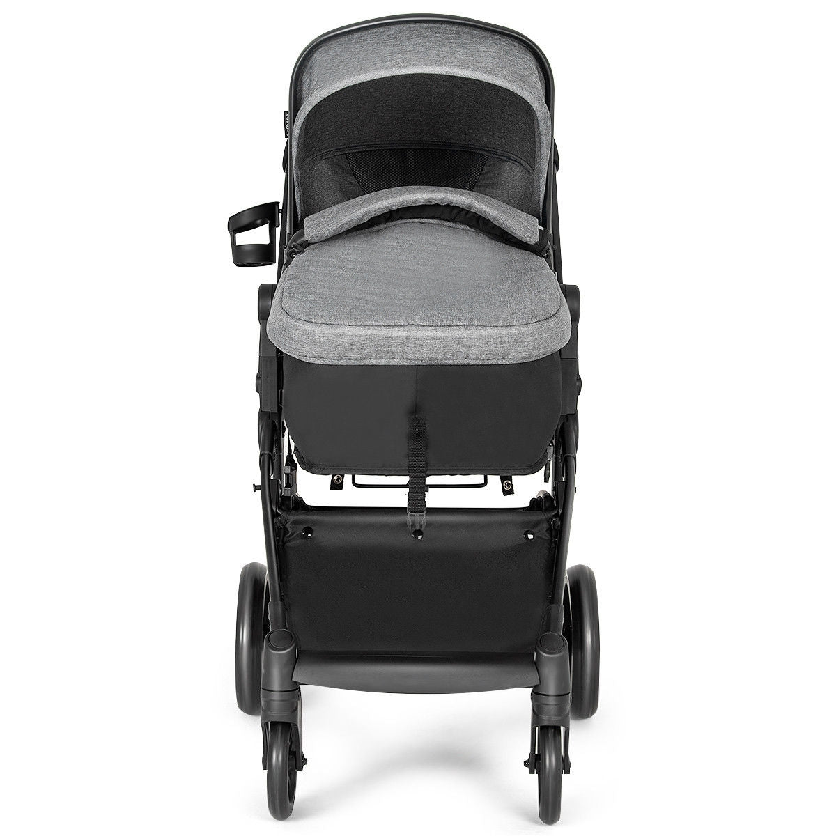 2 in 1 Foldable Pushchair Newborn Infant Baby Stroller-Gray