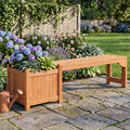 2-in-1 Outdoor Bench with Raised Garden Bed with Spacious Seat and Detachable Bottom Plates-Orange