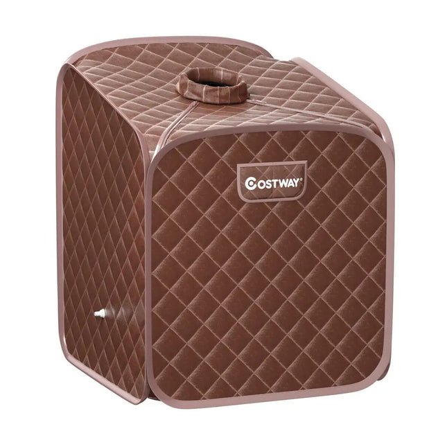 2L Portable Folding Steam Sauna Spa-Coffee - Brown - Sauna