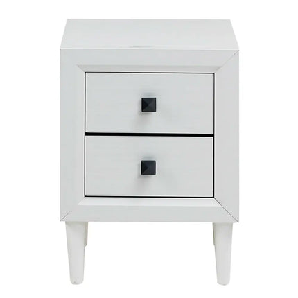 2Pcs Multipurpose Retro Nightstand with 2 Drawers-White Costway