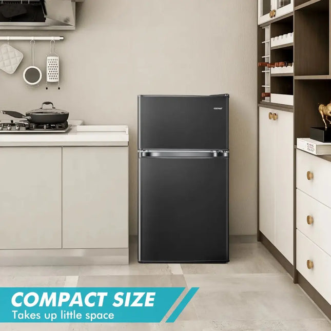 3.2 Cu. Ft Compact Mini Fridge with 5 Temperature Settings-Black Costway