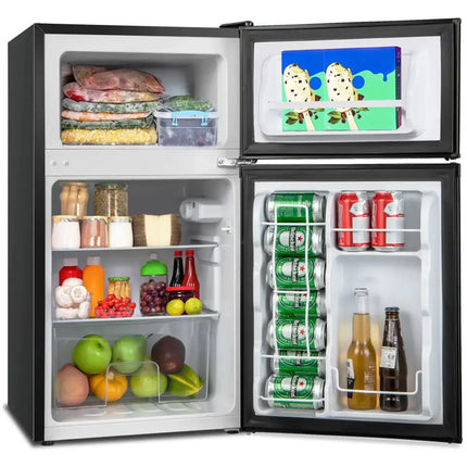 3.2 Cu. Ft Compact Mini Fridge with 5 Temperature Settings-Black Costway