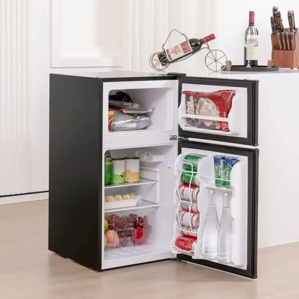 3.2 Cu. Ft Compact Mini Fridge with 5 Temperature Settings-Black Costway