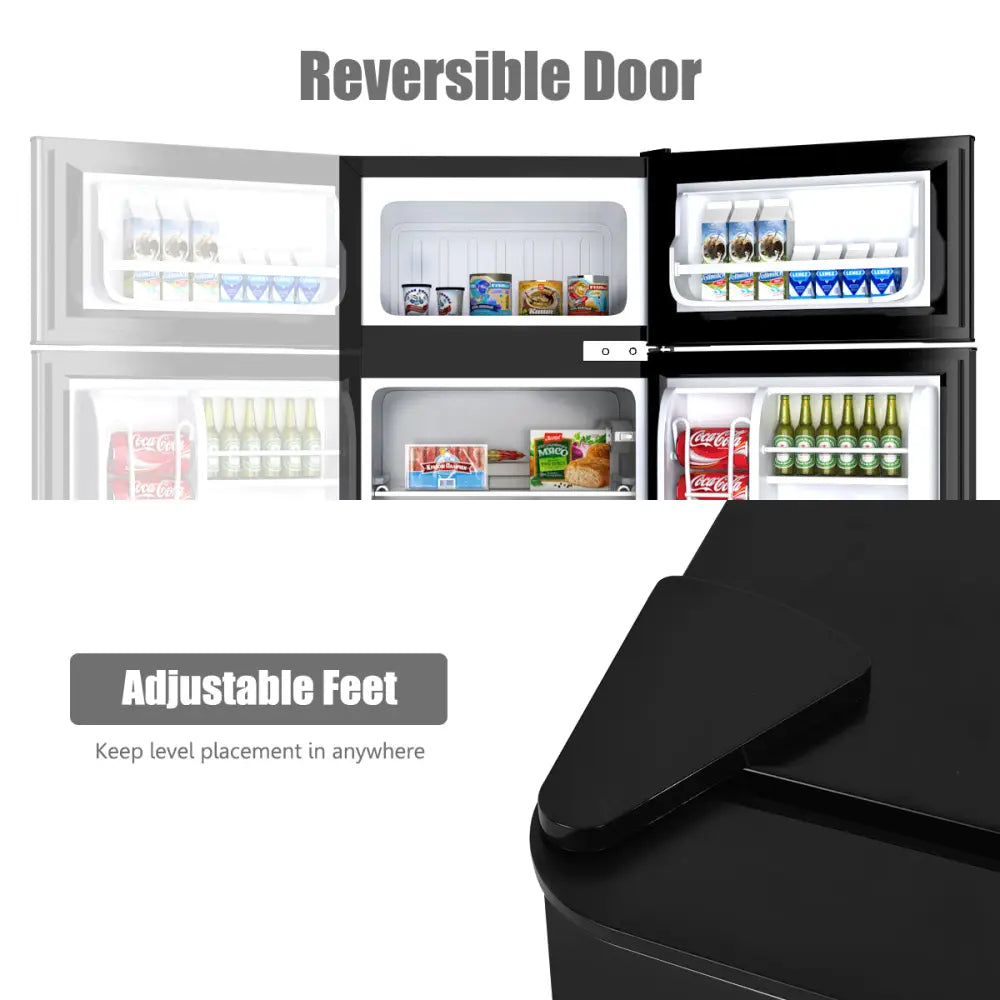 3.2 cu ft. Compact Stainless Steel Refrigerator-Black - Black - Refrigerators