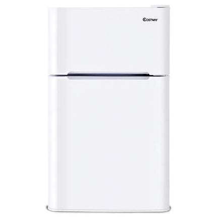 3.2 cu ft. Compact Stainless Steel Refrigerator-White Costway