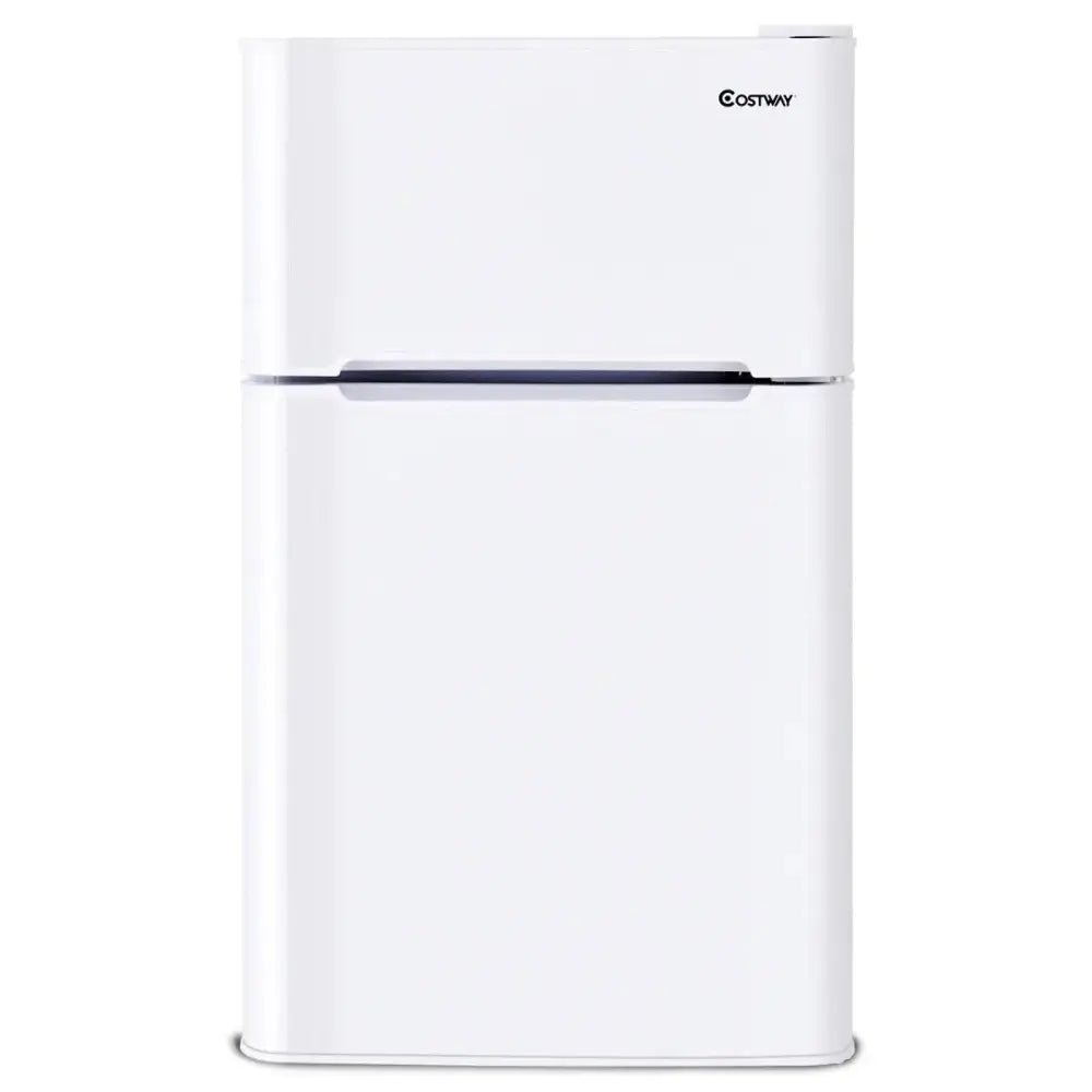 3.2 cu ft. Compact Stainless Steel Refrigerator-White Costway