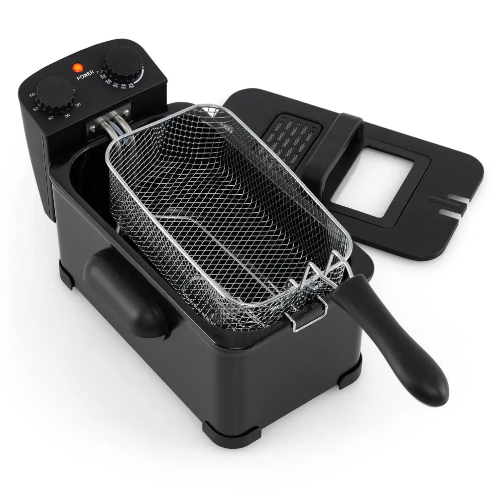 3.2 Quart Electric Stainless Steel Deep Fryer with Timer-Black - Black - Air Fryers