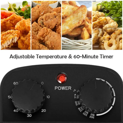 3.2 Quart Electric Stainless Steel Deep Fryer with Timer-Silver Costway