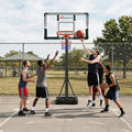 3.3-10 Feet Portable Basketball Hoop Adjustable with Base and Wheels - Black - Sport Equipments