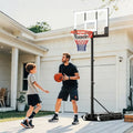 3.3-7 Feet Portable Adjustable Outdoor Kids Basketball Hoop Goal System-White - Black & White - Sport Equipments