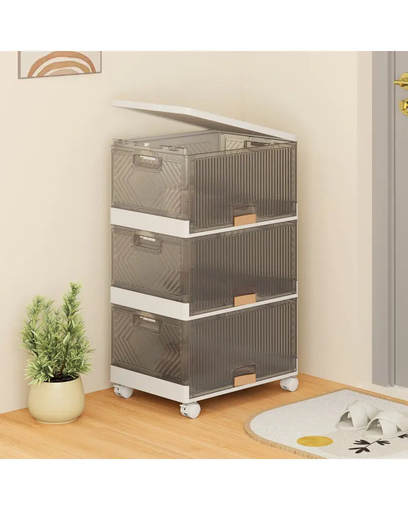 3/4/5/6-Cube Stackable Storage Bins with Detachable Wheels-3 Cube - White - Shoe Racks & Storage Benches