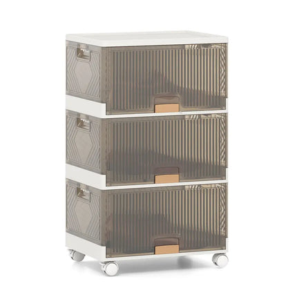 3/4/5/6-Cube Stackable Storage Bins with Detachable Wheels-3 Cube - White - Shoe Racks & Storage Benches