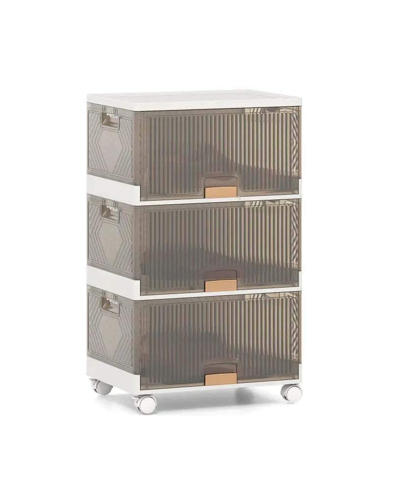 3/4/5/6-Cube Stackable Storage Bins with Detachable Wheels-3 Cube - White - Shoe Racks & Storage Benches