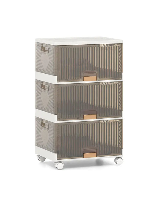 3/4/5/6-Cube Stackable Storage Bins with Detachable Wheels-3 Cube - White - Shoe Racks & Storage Benches