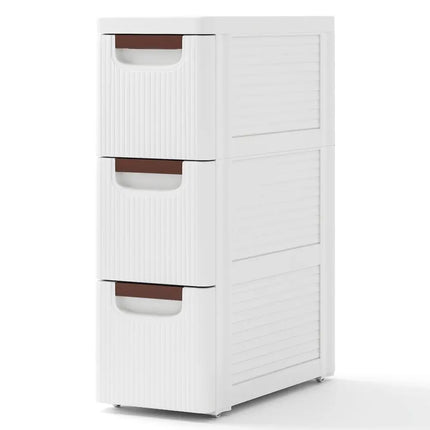 3/4/5/6-Drawer Rolling Organizer Unit Narrow Storage Cabinet with Built-In Wheels for Small Space-3-Drawer Costway