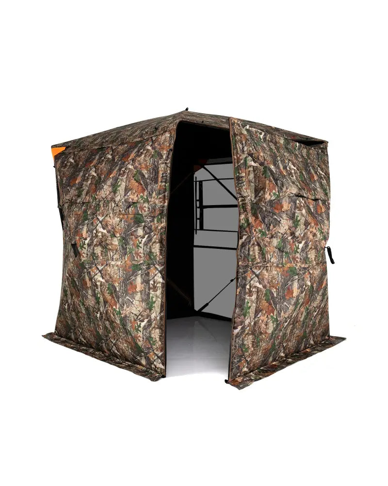 3-4 Person Hunting Blind 270° See-Through Pop-up Ground Blind with Full-Open Swing Door - Tents