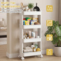 3/4-Tier Rolling Utility Cart with Detachable Trays and Smooth Wheels-4-Tier - Kitchen Islands & Carts