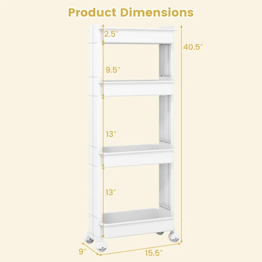 3/4-Tier Rolling Utility Cart with Detachable Trays and Smooth Wheels-4-Tier - Kitchen Islands & Carts