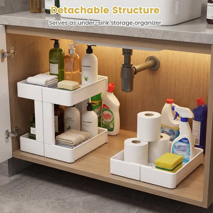 3/4-Tier Rolling Utility Cart with Detachable Trays and Smooth Wheels-3-Tier Costway