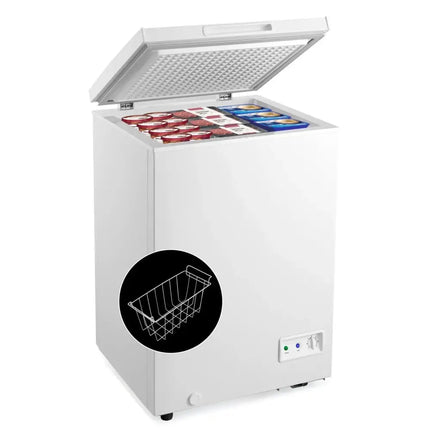 3.5/5 Cu.ft Compact Chest Freezer with Removable Storage Basket-3.5 Cubic Costway