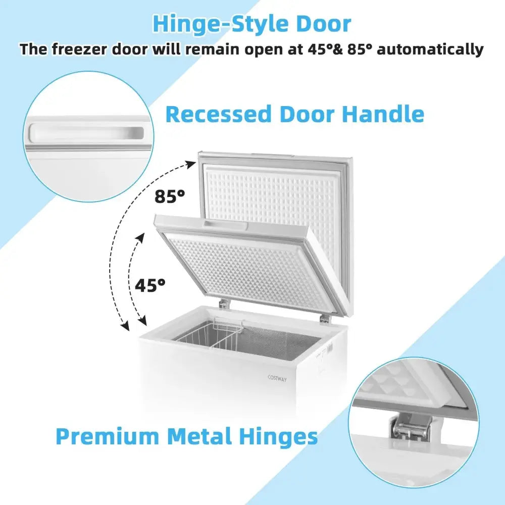 3.5/5 Cu.ft Compact Chest Freezer with Removable Storage Basket-3.5 Cubic Costway