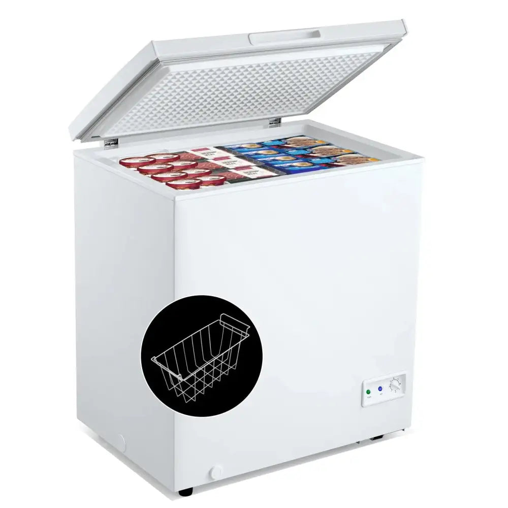 3.5/5 Cu.ft Compact Chest Freezer with Removable Storage Basket-5 Cubic Feet Costway