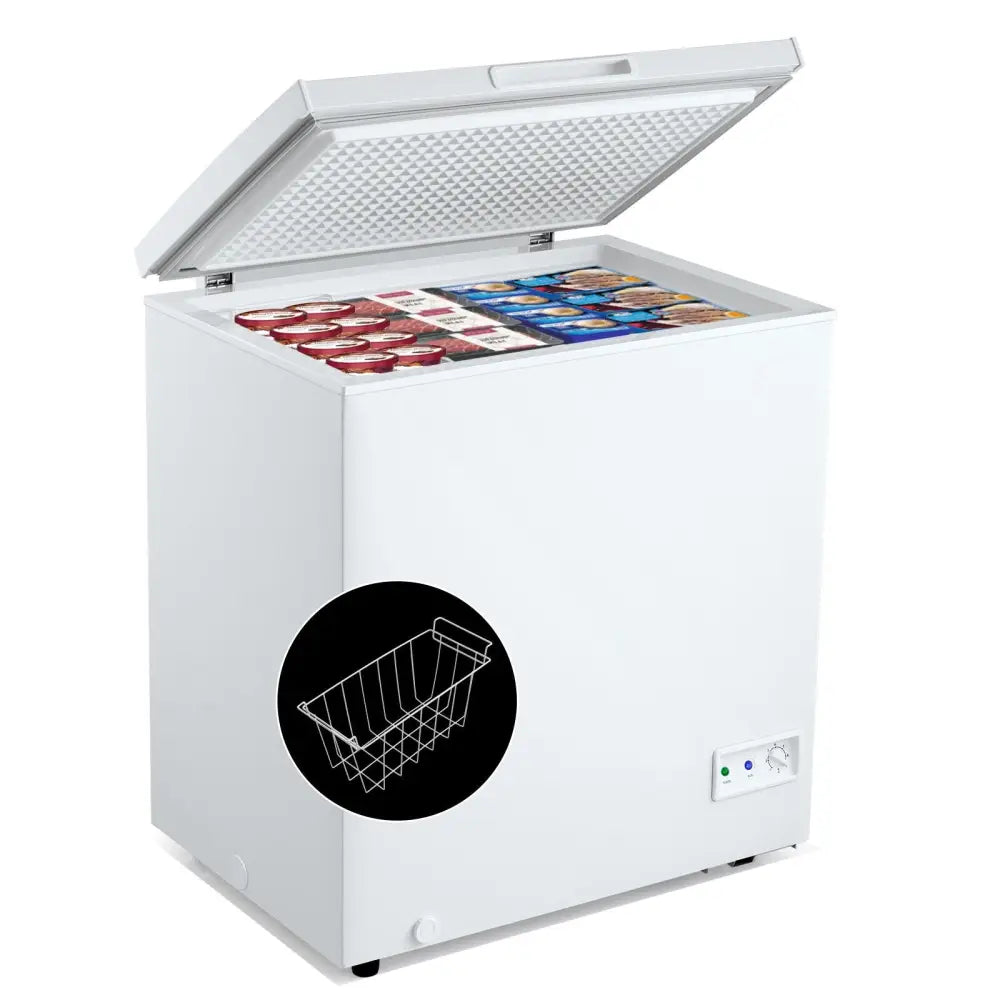 3.5/5 Cu.ft Compact Chest Freezer with Removable Storage Basket-5 Cubic Feet - White - Freezers