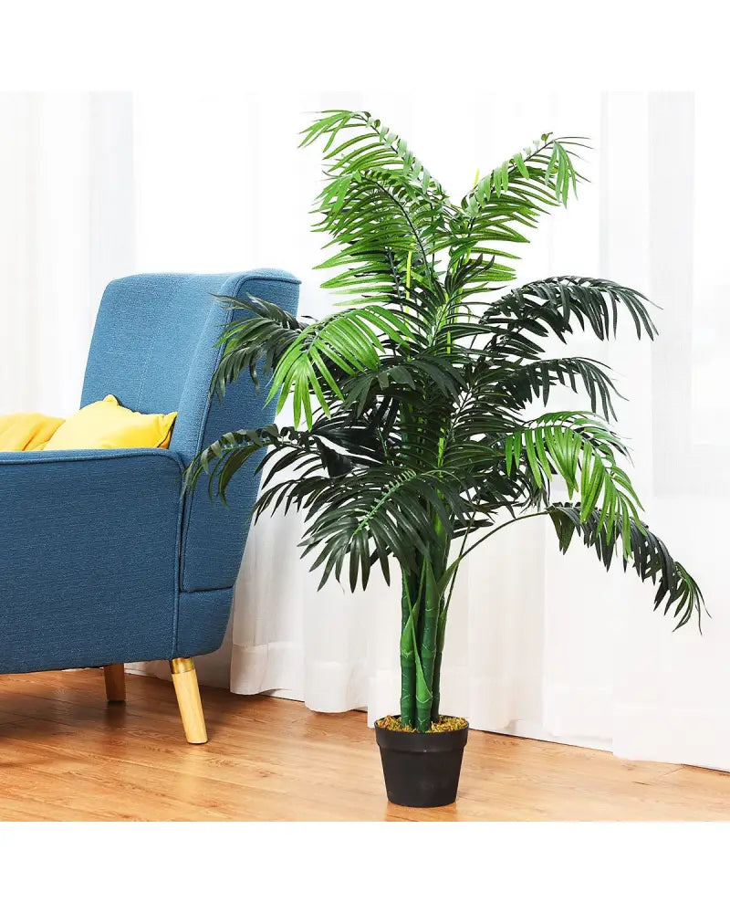 3.5 Feet Artificial Areca Palm Decorative Silk Tree with Basket - Green - Faux Plants