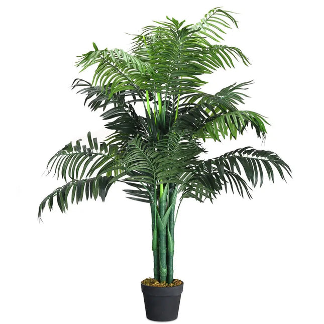 3.5 Feet Artificial Areca Palm Decorative Silk Tree with Basket - Green - Faux Plants