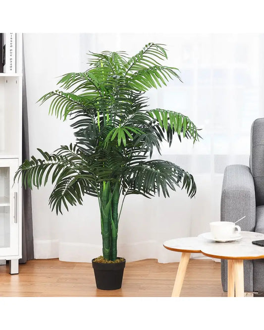 3.5 Feet Artificial Areca Palm Decorative Silk Tree with Basket - Green - Faux Plants