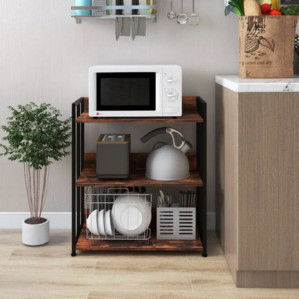 3/5-Tier Industrial Bookshelf Storage Shelf Display Rack with Adjustable Shelves-3-Tier Costway