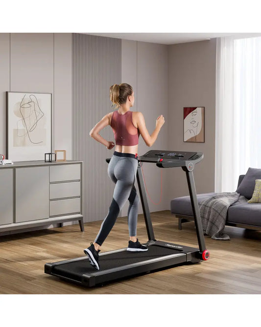 3.75HP Folding Treadmill with APP and 12 Preset Programs - Black - Treadmills