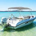 3-Bow/4-Bow Boat Bimini Top Sun Shade Boat Canopy with Storage Boot-4-Bow - Gray - Water Sports