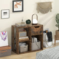 3-Cube Bookcase 2-tier Wooden Storage Shelf with Pull-out Drawer-Brown - Brown - Bookcases