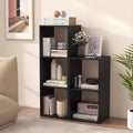 3 Cube Bookshelf with Back Guardrail for Living Room Bedroom-Black - Black - Bookcases