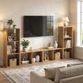 3 Cube Bookshelf with Back Guardrail for Living Room Bedroom-Natrual - Natural - Bookcases