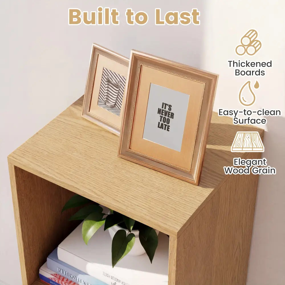 3 Cube Bookshelf with Back Guardrail for Living Room Bedroom-Natrual - Natural - Bookcases