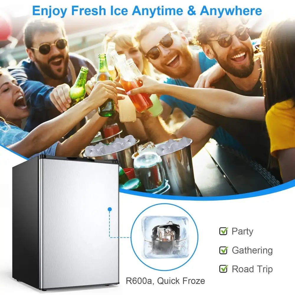 3 Cubic Feet Compact Upright Freezer with Stainless Steel Door Costway