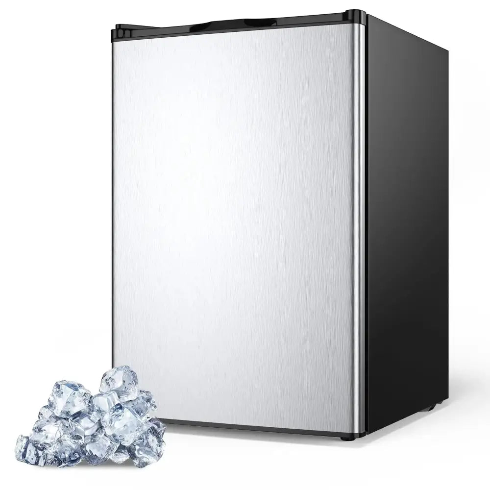 3 Cubic Feet Compact Upright Freezer with Stainless Steel Door Costway