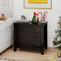 3-Drawer Dresser Wide Chest of Drawers Modern Large Nightstand Closet Storage Organizer-Dark Brown - Dark Brown